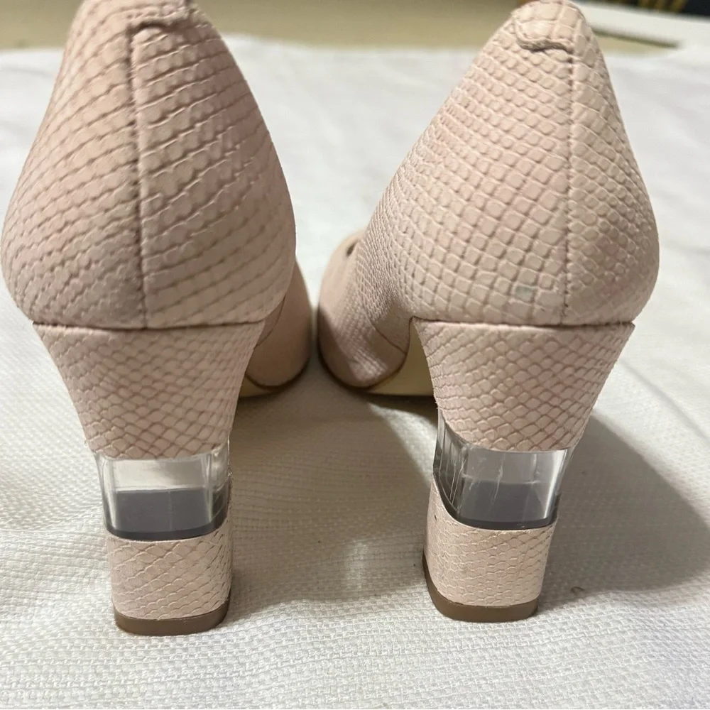TALBOTS Pink Round Toe Lucite Block Heel Pockets 7.5